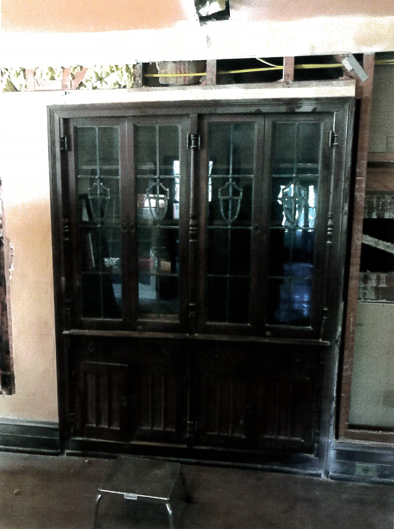 Built-in China cabinet in dining room 